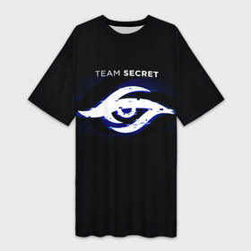 Платье-футболка 3D с принтом Команда Team Secret в Екатеринбурге,  |  | team secret | глаз | игры | киберспорт | логотип | надпись | название