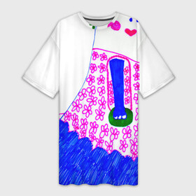 Платье-футболка 3D с принтом Мадам Баклажан в Екатеринбурге,  |  | баклажаниха | веселый баклажан | мадам баклажан | мадам овощ | овощатина