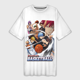 Платье-футболка 3D с принтом Kuroko s Basketball 1 в Екатеринбурге,  |  | akashi seijuro | animation | anime | kuroko no basuke | kurokos basketball | manga | taiga kagami | tetsuya kuroko | акаши сейджуро | анимация | аниме | баскетбол куроко | дзюмпэй | комикс | манга | поколение чудес | призрачный игрок | рико аи