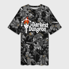 Платье-футболка 3D с принтом Darkest Dungeon  characters в Екатеринбурге,  |  | adventure | badge | characters | darkest dungeon | dungeon | emblem | logo | pc role playing game | treasure hunt | знак | компьютерная ролевая игра | логотип | персонажи | подземелье | поиск сокровищ | приключения | темнейшее подземел