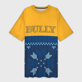 Платье-футболка 3D с принтом Bully  Задира в Екатеринбурге,  |  | bully | canis canem edit | emblem | logo | rockstar | були | булли | компьютерная игра | лого | логотип | собака ест собаку | хулиган | эмблема