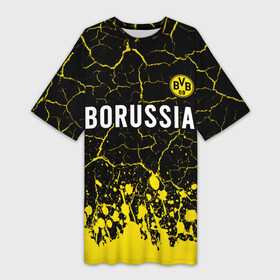 Платье-футболка 3D с принтом BORUSSIA + Брызги в Екатеринбурге,  |  | borussia | club | dortmund | footbal | logo | paint | боруссия | брызги | дортмунд | знак | клуб | краска | логотип | логотипы | символ | символы | форма | футбол | футбольная | футбольный