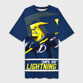 Платье-футболка 3D с принтом Тампа Бэй Лайтнинг, Tampa Bay Lightning в Екатеринбурге,  |  | hockey | lightning | nhl | tampa bay | tampa bay lightning | usa | лайтнинг | маскот | москот | нхл | спорт | сша | тампабэй | тампабэй лайтнинг | хоккей | шайба