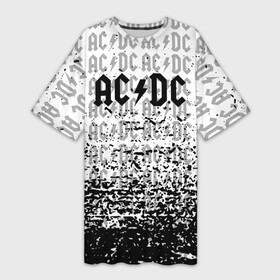 Платье-футболка 3D с принтом AC DC (rock) в Екатеринбурге,  |  | ac dc | acdc | acdc live | back in black | epic | hard rock | hells bells | highway to hell | metallica | rock | shoot to thrill | thunderstruck | you shook me all night long