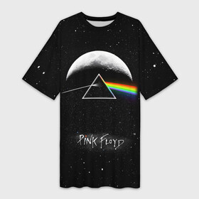 Платье-футболка 3D с принтом PINK FLOYD LOGO  ПИНК ФЛОЙД ЗВЕЗДЫ в Екатеринбурге,  |  | pink floyd | артрок | группа | звезды | музыка | небо | пинк флойд | прогрессивный рок | протопрог | психоделический рок | рок | рок группа | спейсрок | эйсидрок | экспериментальный рок