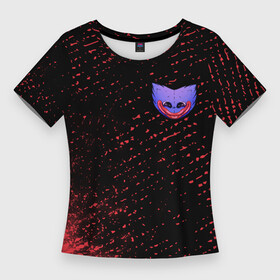 Женская футболка 3D Slim с принтом ХАГИ ВАГИ  Краски в Екатеринбурге,  |  | head | huggy | hugy | logo | playtime | poppy | wuggy | wugy | ваги | голова | игра | игры | краска | краски | лицо | лого | плейтайм | поппи | рожица | символ | ужасы | хаги