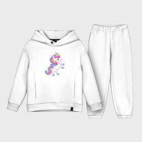 Детский костюм хлопок Oversize с принтом Милый единорог unicorn в Екатеринбурге,  |  | единорог | лошадка | милый | пони | радуга | радужная