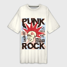 Платье-футболка 3D с принтом Punk Rock (Панк) в Екатеринбурге,  |  | Тематика изображения на принте: dead kennedys | exploited | fpg | punks not dead | анархия | гаражный рок | гитара | гражданская оборона | гранж | ирокез | король и шут | металл | музыка | наив | панк рок | пурген | рок музыка | рокер | рокнролл