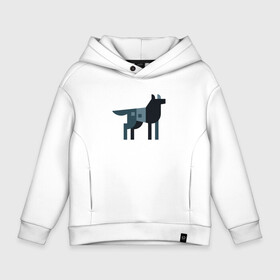 Детское худи Oversize хлопок с принтом Wolf   Minimalism в Екатеринбурге, френч-терри — 70% хлопок, 30% полиэстер. Мягкий теплый начес внутри —100% хлопок | боковые карманы, эластичные манжеты и нижняя кромка, капюшон на магнитной кнопке | ears | minimalism | muzzle | paws | vanguard | wolf | авангард | волк | лапы | минимализм | уши