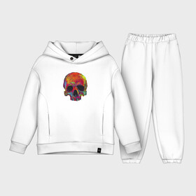 Детский костюм хлопок Oversize с принтом Cool color skull в Екатеринбурге,  |  | color | hype | neon | skull | неон | хайп | цвет | череп