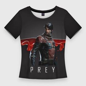 Женская футболка 3D Slim с принтом Prey разрезанный пополам в Екатеринбурге,  |  | horror | prey | space | космический корабль | космос | прей | прэй | страшная игра | ужастик | шутер