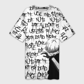 Платье-футболка 3D с принтом DEAD INSIDE  1000 7 в Екатеринбурге,  |  | 10007 | anime | dead inside | depression | drain | ghoul | tokyo ghoul | zxc | аниме | дед инсайд | дипрессия | дэд инсайд | канеки | кен | токийский гуль