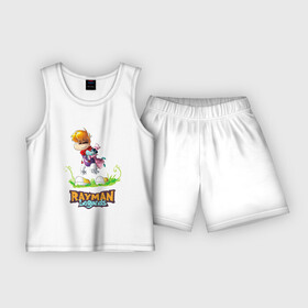 Детская пижама с шортами хлопок с принтом Уставший Rayman в Екатеринбурге,  |  | globox | rayman | rayman legends | глобокс | реймен | рэйман | рэймэн | человечек