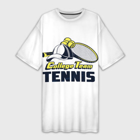 Платье-футболка 3D с принтом Теннис (Tennis) в Екатеринбурге,  |  | a game | atp | ball | itf | sport | tennis | wta | игра | кубок дэвиса | кубок кремля | кубок уайтмен | кубок федерации | кубок хопмана | ракетка | соревнования | спорт | теннис | теннисный клуб | теннисный мяч