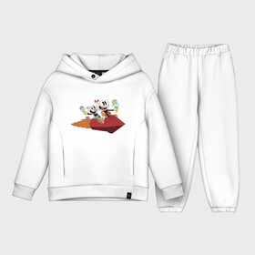 Детский костюм хлопок Oversize с принтом Шоу чашека Кружек и Магмен на ракете в Екатеринбурге,  |  | cuphead | игра | кружек | магмен | чашека | шоу