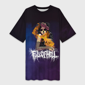 Платье-футболка 3D с принтом FULLOFHELL в Екатеринбурге,  |  | angel | black | demon | fashion | fire | flame | flowers | for girl | girl | halloween | hell | new | rose | skull | top | trend | witch | ад | ангел | ведьма | девушка | демон | для девушки | модные | новинки | огонь | пламя | роза | топ | тренд | хэллоу