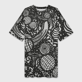 Платье-футболка 3D с принтом Узор Дух вселенной в Екатеринбурге,  |  | Тематика изображения на принте: mushrooms | pattern | астрономия | бесконечность | бубен | волшебство | вселенная | вязь | гриб | дух | кислота | колдун | космос | магия | мир | мухомор | обряд | орнамент | паттерн | планета | природа