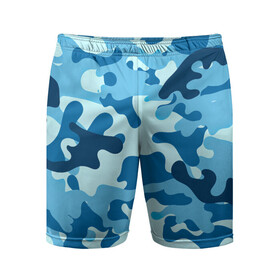 Мужские шорты спортивные с принтом Камуфляж Sky Blue Camo в Екатеринбурге,  |  | blue | camo | sky | камуфляж | синий | хайп | шмот