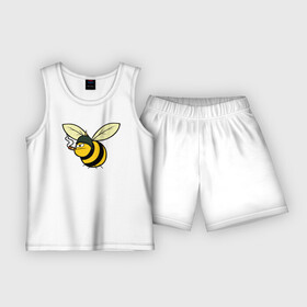 Детская пижама с шортами хлопок с принтом Пчелка в каске с сигарой в Екатеринбурге,  |  | bee | каска | пчела | пчелка