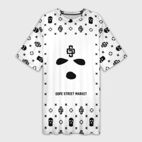 Платье-футболка 3D с принтом Узор White Phantom Ski Mask (Dope Street Market) в Екатеринбурге,  |  | dope | балаклава | камуфляж | модные | узор | хайп | шмот