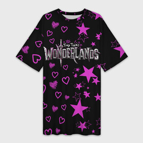 Платье-футболка 3D с принтом Tiny Tinas Wonderlands  Logo в Екатеринбурге,  |  | borderlands | emblem | game | logo | tiny tinas | tiny tinas wonderlands | wonderlands | игра | лого | логотип | страны чудес крошечной тины | стрелялка | тини тинас | шутер | эмблема