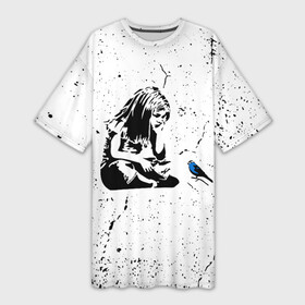 Платье-футболка 3D с принтом Banksy  Бэнкси девочка с птицей в Екатеринбурге,  |  | banksy | арт | бенкси | бэнкси | граффити | девочка | девочка с птицей | девочка с птичкой | девушка | картина | птица | птичка | роберт | робин бэнкс | робин ганнингхем | стрит арт | творчество | художник