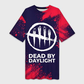 Платье-футболка 3D с принтом DEAD BY DAYLIGHT  Арт в Екатеринбурге,  |  | daylight | dead | dead by daylight | game | games | horror | logo | skull | skulls | zombie | бай | выживание | дейлайт | дэд | дэйлайт | зомби | игра | игры | краска | краски | лого | логотип | символ | хоррор | череп | черепа