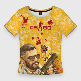 Женская футболка 3D Slim с принтом CS GO BAD GUY в Екатеринбурге,  |  | Тематика изображения на принте: bad guy | counte strike | cs go | контр страйк | контра | кс го | цс го