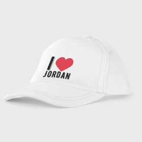 Детская бейсболка с принтом I Love Jordan в Екатеринбурге, 100% хлопок | классический козырек, металлическая застежка-регулятор размера | Тематика изображения на принте: basketball | bulls | chicago | game | jordan | nba | sport | баскетбол | баскетболист | буллс | джордан | игра | мяч | нба | спорт | спортсмен | чикаго