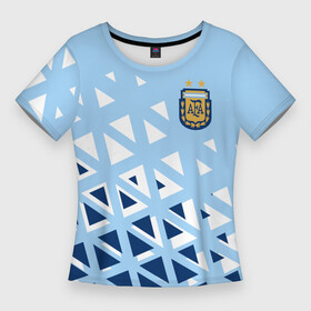 Женская футболка 3D Slim с принтом Сборная Аргентины футбол в Екатеринбурге,  |  | аргентина | новая | сборная аргентины | современная | форма | футбол