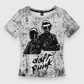 Женская футболка 3D Slim с принтом Daft Punk B W в Екатеринбурге,  |  | daft punk | daftpunk | disco | дафт панк | дафтпанк | диско | музыка | синтипоп | хаус | электро