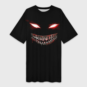 Платье-футболка 3D с принтом Красноглазый демон  Dead Inside в Екатеринбурге,  |  | dead | demon | devil | face | ghoul | inside | monster | red | true | zxc | внутри | гуль | дед | демон | дьявол | инсайд | красное | красный | лицо | мертвый | монстр | монстра | неон | чудовище