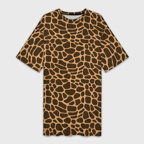 Платье-футболка 3D с принтом Пятна Шкуры Жирафа в Екатеринбурге,  |  | Тематика изображения на принте: animals | giraffe | safari | zoo | африка | дикая природа | животные | жираф | звери | зоопарк | кожа жирафа | мода | мозаика | пятна | саванна | сафари