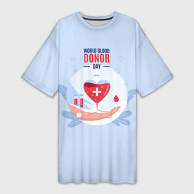 Платье-футболка 3D с принтом Помощь. в Екатеринбурге,  |  | благотворительность | донор | крест | кровь | круг | надпись | помощь | рука | сердце