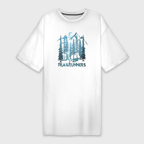 Платье-футболка хлопок с принтом Трэйлраннинг в Екатеринбурге,  |  | бег | беги | горы | девочка | девушка | женщина | здоровье | йога | лес | ориентирование | спорт | фитнес | хайкинг | ходьба