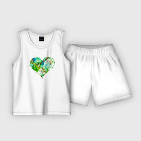 Детская пижама с шортами хлопок с принтом Сердце под сапогами в Екатеринбурге,  |  | camouflage | брызги | зеленый | камок | камуфляж | камуфляжный | краска | маскировка | милитари | раскраска | расцветка | сапог | сердце | след