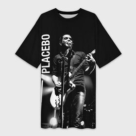 Платье-футболка 3D с принтом Placebo Пласибо рок группа в Екатеринбурге,  |  | brain molko | placebo | red hot chili peppers | rock | rock music | stefan olsdal | steve hewitt | брайан молко | британский рок | пласибо | плацебо | рок | рок группы | стив хьюитт