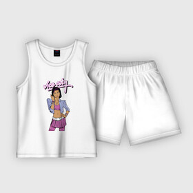 Детская пижама с шортами хлопок с принтом GTA 3 Girl в Екатеринбурге,  |  | girl | gta | gta 3 | vice city | вайс сити | гирла | гта | гта 3