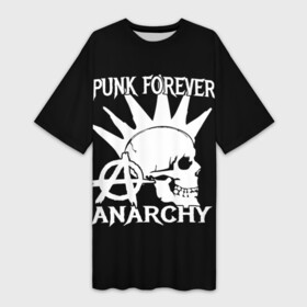 Платье-футболка 3D с принтом PUNK FOREVER ANARCHY в Екатеринбурге,  |  | anarchy | hard rock | metal | music | punk rock | punks not dead | rock music | rocker | rocknroll | анархия | гаражный рок | гитара | гранж | ирокез | металл | музыка | панк рок | рок музыка | рок н ролл | рокер | трэш метал | тяжелый рок