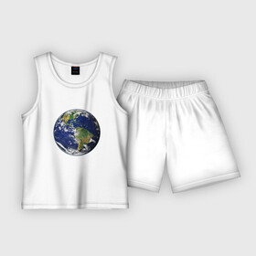 Детская пижама с шортами хлопок с принтом Земля. Вид из космоса в Екатеринбурге,  |  | earth | green peace | home | вода | земля | климат | космос | планета | природа | сохранение | экология