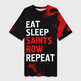 Платье-футболка 3D с принтом Eat Sleep Saints Row Repeat  Камуфляж в Екатеринбурге,  |  | eat sleep saints row repeat | logo | row | saints | игра | игры | камуфляж | лого | логотип | милитари | роу | символ | сэйнтс