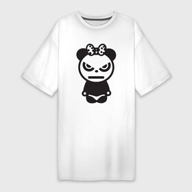 Платье-футболка хлопок с принтом Бяка бука (мишка) в Екатеринбурге,  |  | bear | cutie | бука | бяка | вредная | злая | медведица | медведь | милая | милый | мишка | недовольная | обиженная