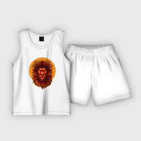 Детская пижама с шортами хлопок с принтом Солнечный лев в Екатеринбурге,  |  | король лев | лев | львенок | львица | солнечный | солнце