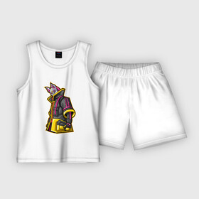 Детская пижама с шортами хлопок с принтом Fortnite. Молнии в Екатеринбурге,  |  | drift fox | fortnite | видеоигра | лис | маска | молния | фортнайт