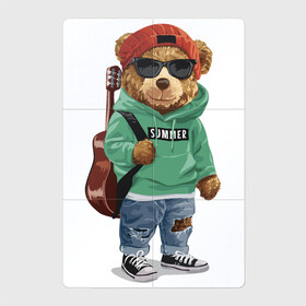 Магнитный плакат 2Х3 с принтом КРУТОЙ МИШКА | COOL BEAR в Екатеринбурге, Полимерный материал с магнитным слоем | 6 деталей размером 9*9 см | art | bear | cool bear | drawing | guitar | hat | hoodie | sweatshirt | арт | гитара | крутой мишка | медведь | мишка | очки | рисунок | толстовка | худи | шапка
