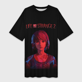 Платье-футболка 3D с принтом Портрет Макс в Екатеринбурге,  |  | life is strange | девушка | игра | макс | надпись | персонаж