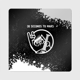 Магнит виниловый Квадрат с принтом 30 Seconds to Mars / КОТ / Краска в Екатеринбурге, полимерный материал с магнитным слоем | размер 9*9 см, закругленные углы | 30 seconds to mars | 30 секондс | 30stm | band | mars | metal | paint | rock | seconds | брызги | группа | кот | краска | марс | рок