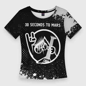 Женская футболка 3D Slim с принтом 30 Seconds to Mars  КОТ  Краска в Екатеринбурге,  |  | 30 seconds to mars | 30 секондс | 30stm | band | mars | metal | paint | rock | seconds | брызги | группа | кот | краска | марс | рок