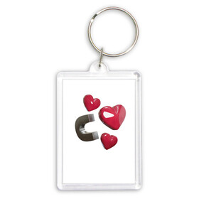 Брелок прямоугольный 35*50 с принтом Red Hearts в Екатеринбурге,  |  | hearts | love | magnetic | red | любовь | магнит | сердце