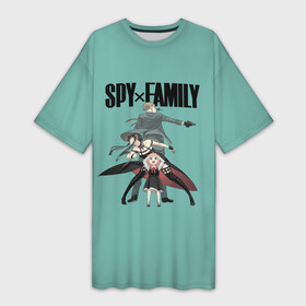 Платье-футболка 3D с принтом Spy x Family в Екатеринбурге,  |  | anime | anya forger | family | loid forger | spy | spy x family | yor forger | аниме | аня форджер | йор | йор форджер | ллойд форджер | семья шпиона | семья шпионов | форджер | шпион